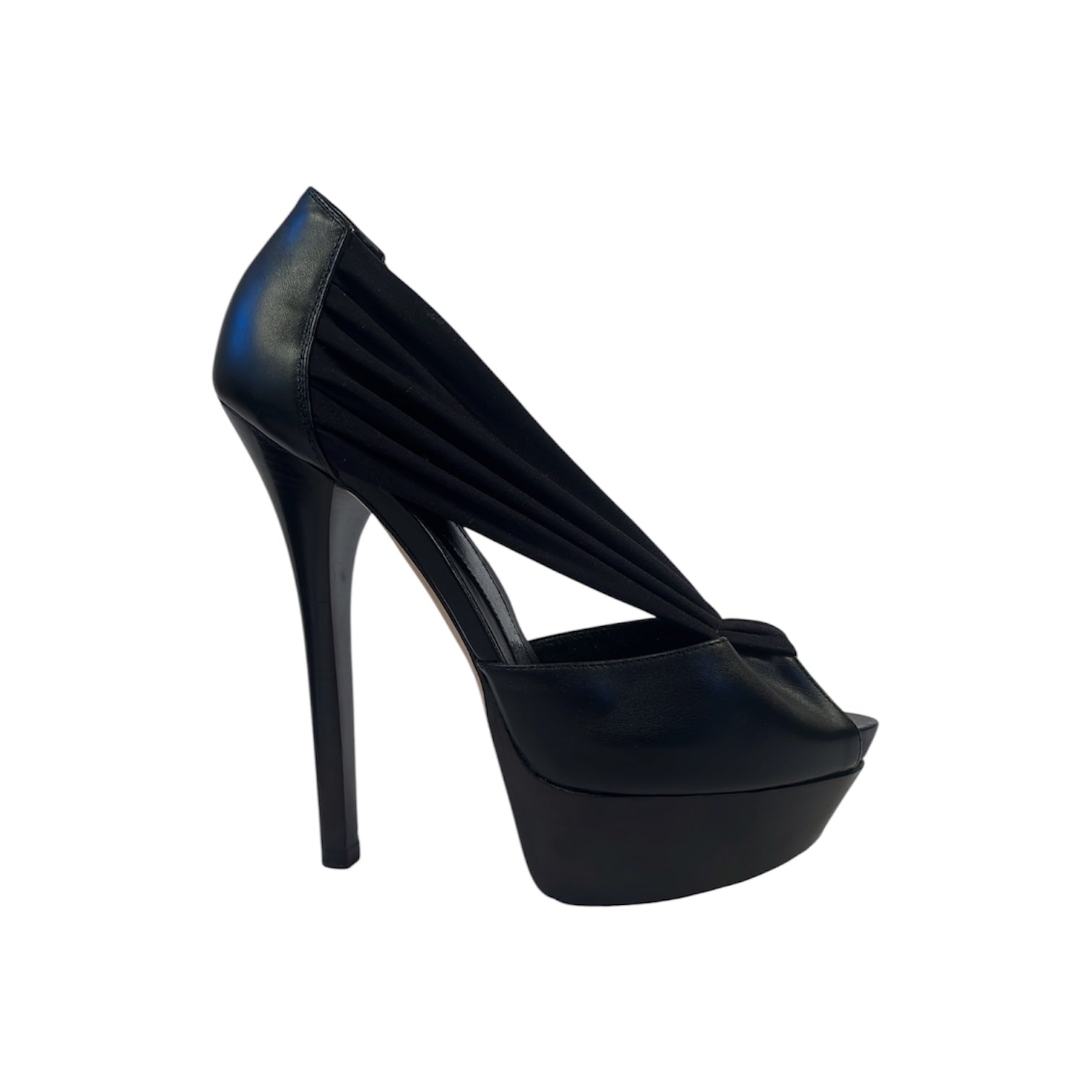 Fendi Black Tulle Platform Heels