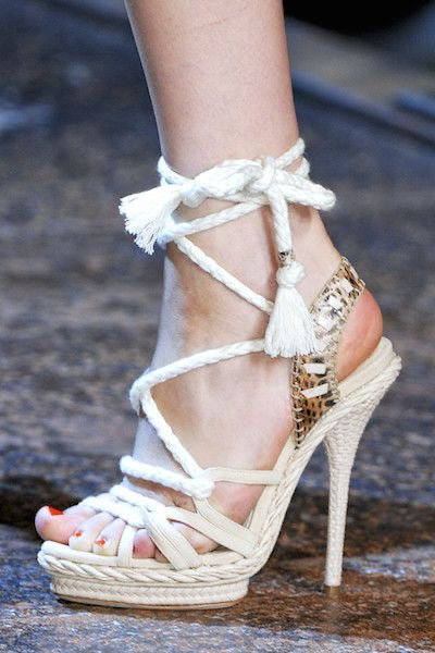 Christian Dior SS 2011 Runway "Tahiti" Rope Espadrille Heels By John Galliano