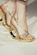 Louis Vuitton x Marc Jacobs Spring 2007 Sculptural Gold Wedges