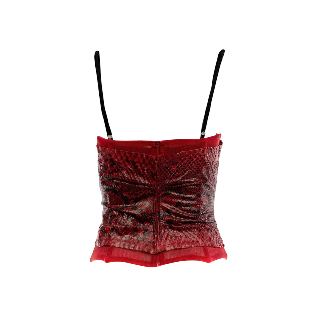 Dolce & Gabbana 2005 Runway Red Genuine Python Corset