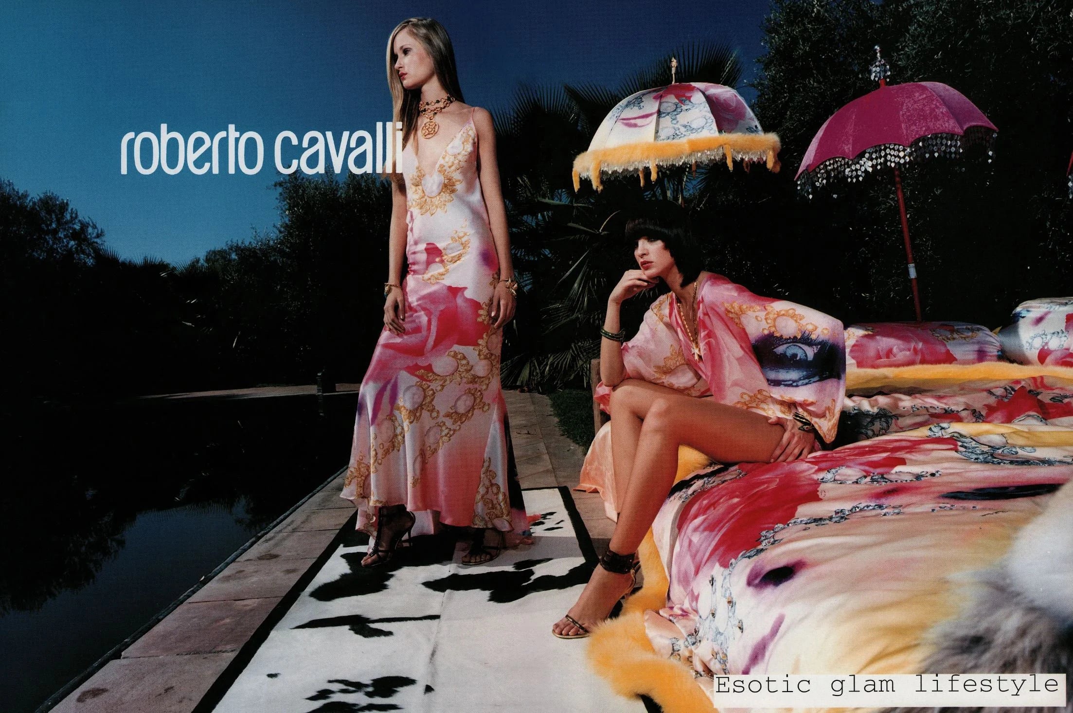 Roberto Cavalli SS 2001 Runway Liz Taylor Pink Print Pants