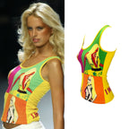 Versace S/S 2004 Runway Neon Pop-Art Warhol Tank Top With Donatella Print