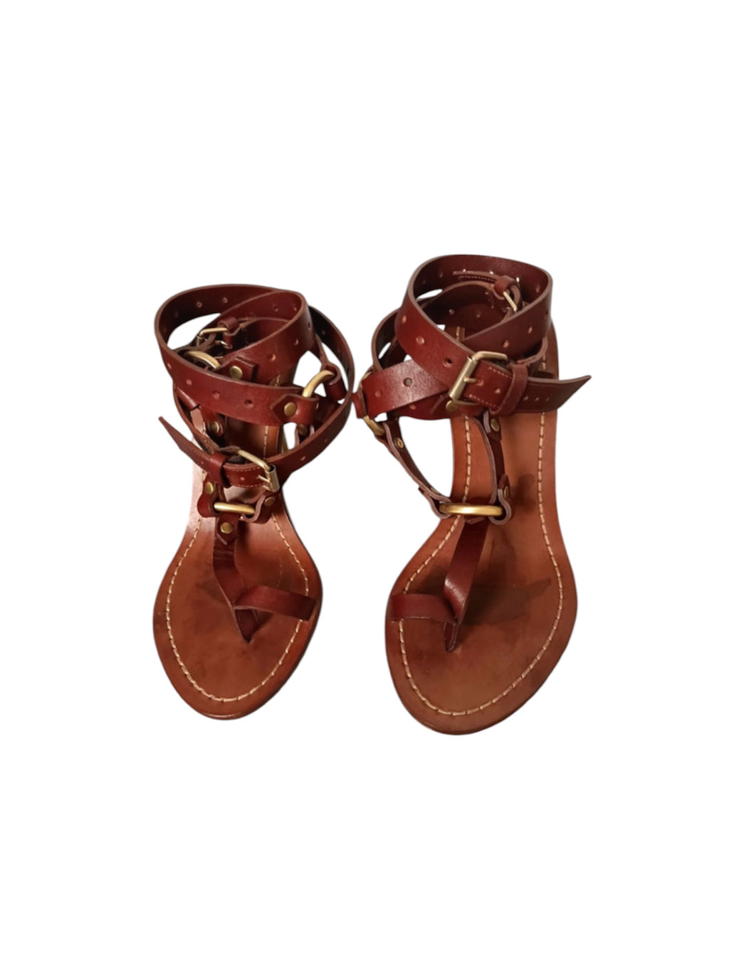 Emilio Pucci Runway Spring 2011 Gladiator T Strap Brown Sandals