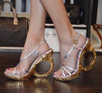 Louis Vuitton x Marc Jacobs Spring 2007 Sculptural Gold Wedges