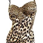 Roberto Cavalli Leopard Print Corset Cocktail Bodycon Dress