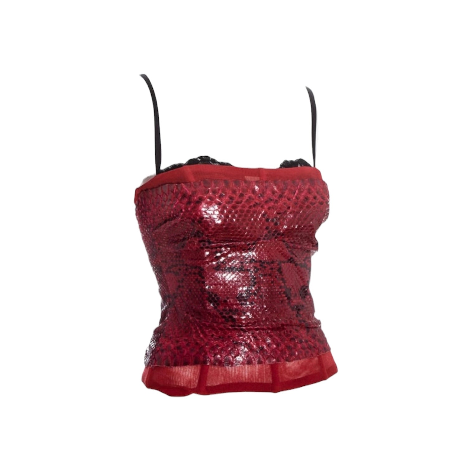 Dolce & Gabbana 2005 Runway Red Genuine Python Corset