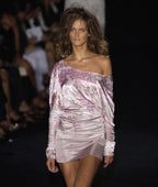 Gucci S/S 2003 By Tom Ford Runway Cherry Blossom Japanese Print Off The Shoulder Dress