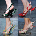 Prada S/S 2012 Hot Rod Flame Slingback Coral Patent Leather Sandals