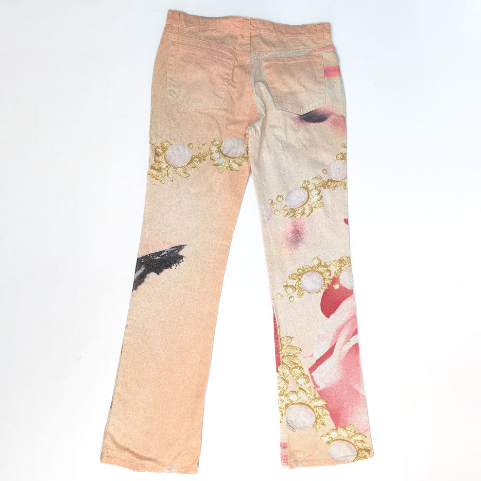 Roberto Cavalli SS 2001 Runway Liz Taylor Pink Print Pants