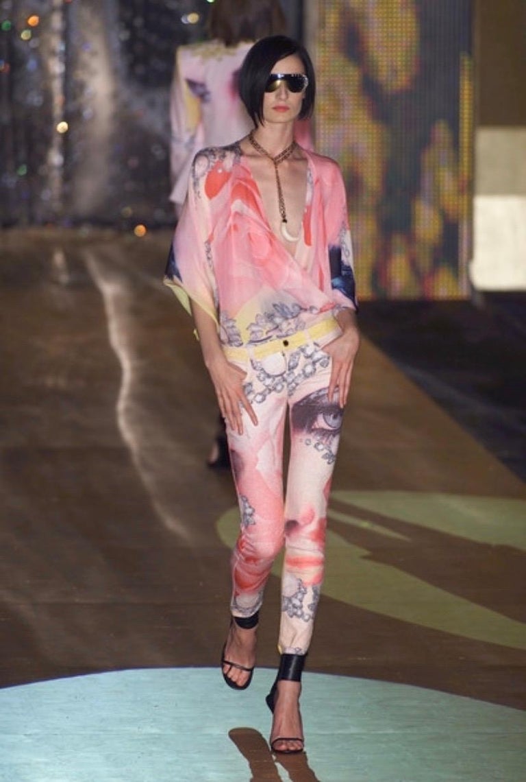 Roberto Cavalli SS 2001 Runway Liz Taylor Pink Print Pants