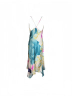 Roberto Cavalli Spring 2001 Liz Taylor Blue Eye Print Silk Dress