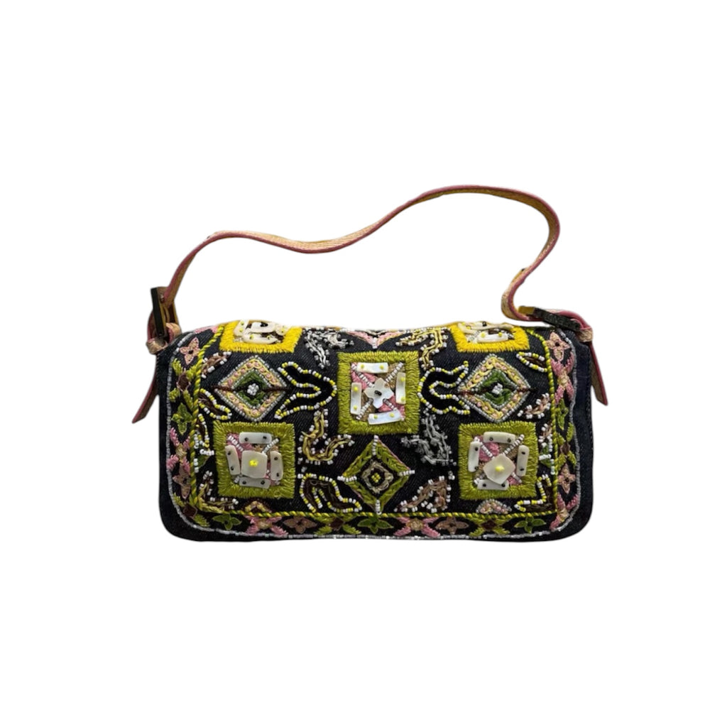 Fendi Runway Featured Embroidered Fringe
Baguette Bag