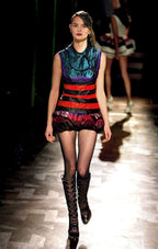 Miu Miu SS 2008 Runway Purple Python Cutout Leather Boots