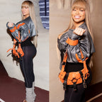 Dolce & Gabbana 2003 Bondage Orange Shoulder Bag With Buckles