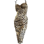 Roberto Cavalli Leopard Print Corset Cocktail Bodycon Dress