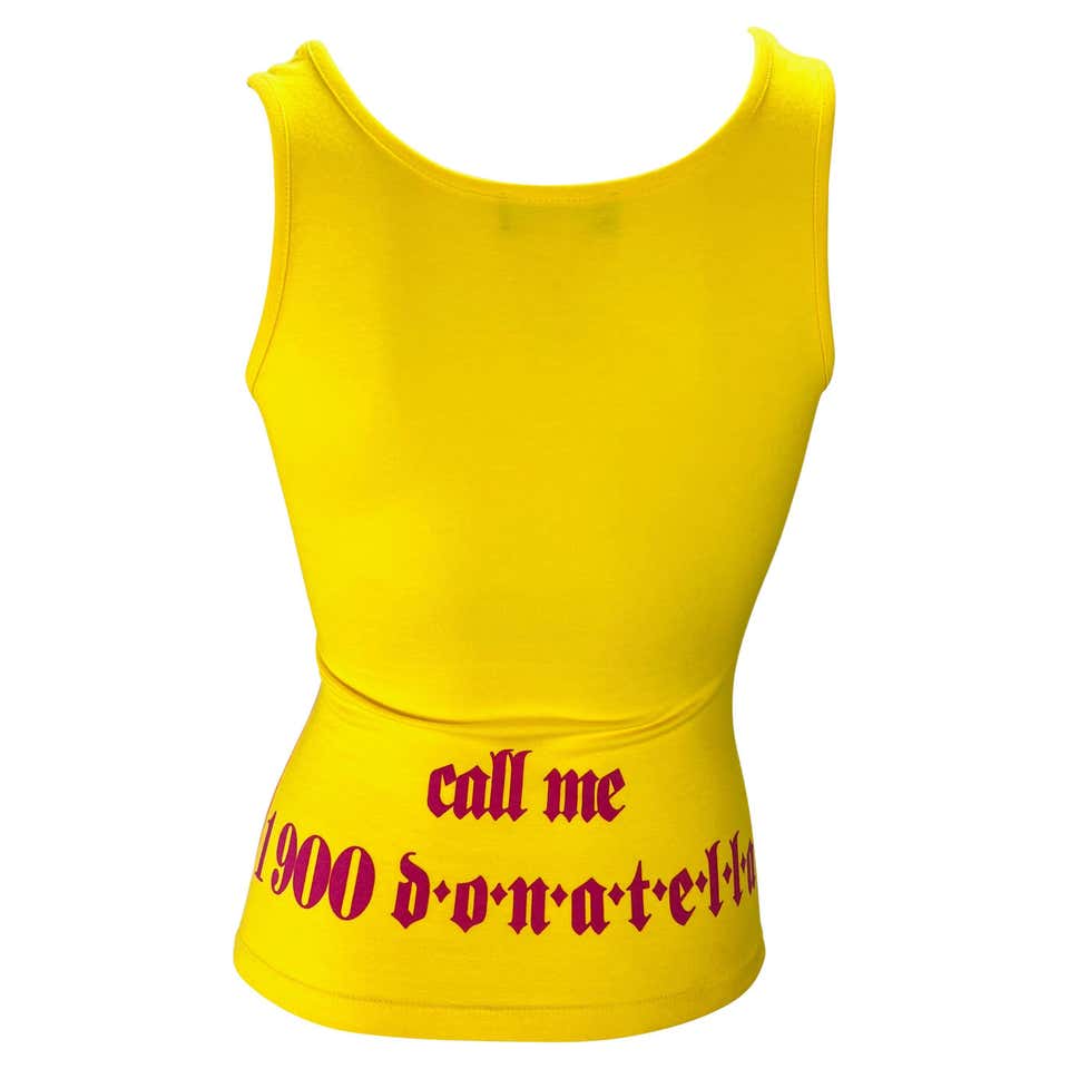Versace S/S 2004 Runway Neon Pop-Art Warhol Tank Top With Donatella Print