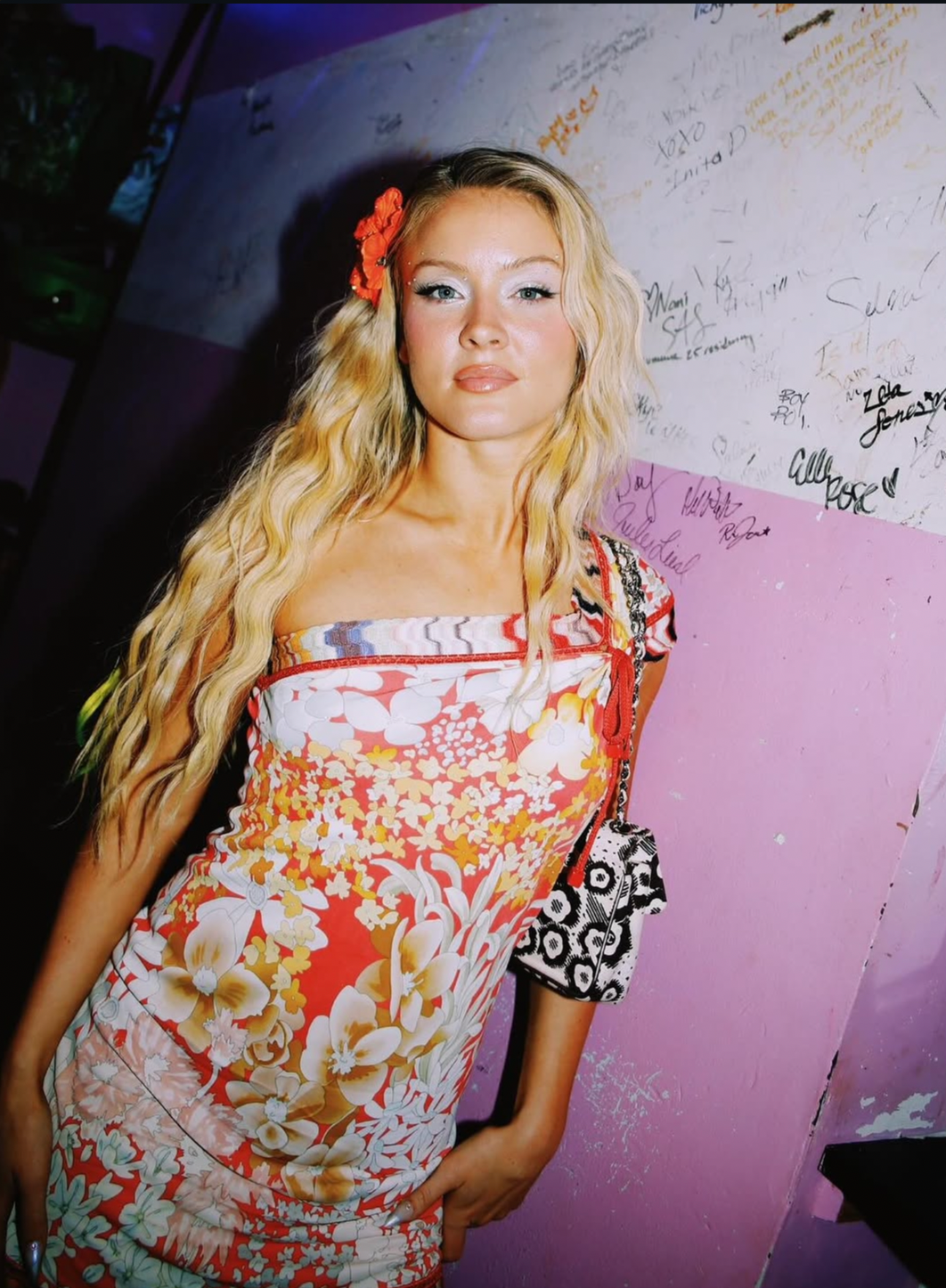 Missoni Vintage 2000s Multicolor Floral Asymmetrical One-Shoulder Mini Dress