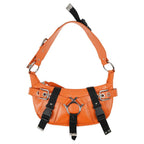 Dolce & Gabbana 2003 Bondage Orange Shoulder Bag With Buckles