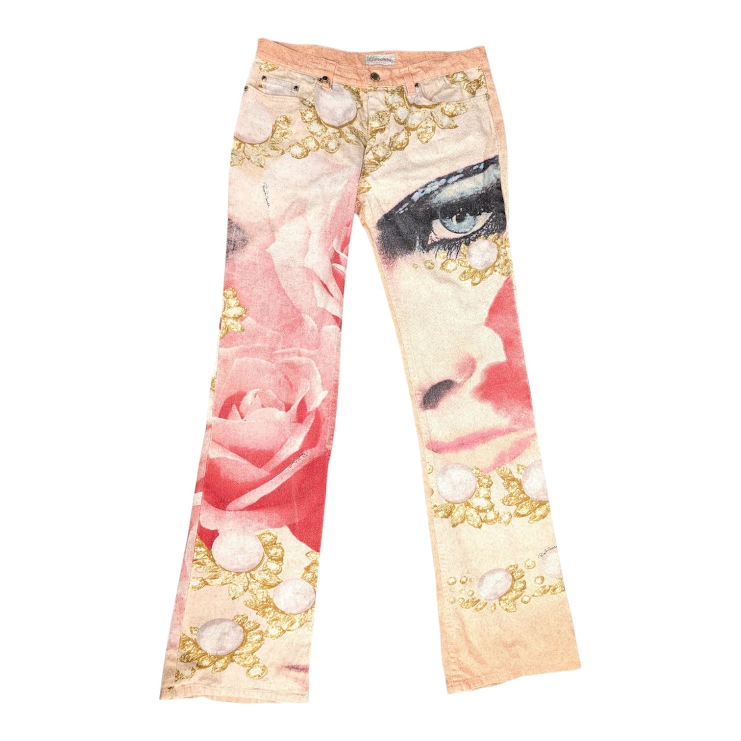 Roberto Cavalli SS 2001 Runway Liz Taylor Pink Print Pants