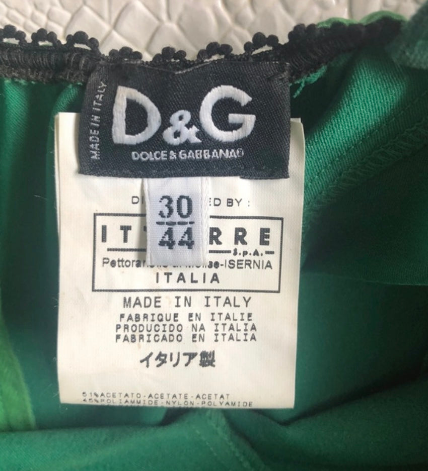 Dolce & Gabbana Green Lace Corset Top