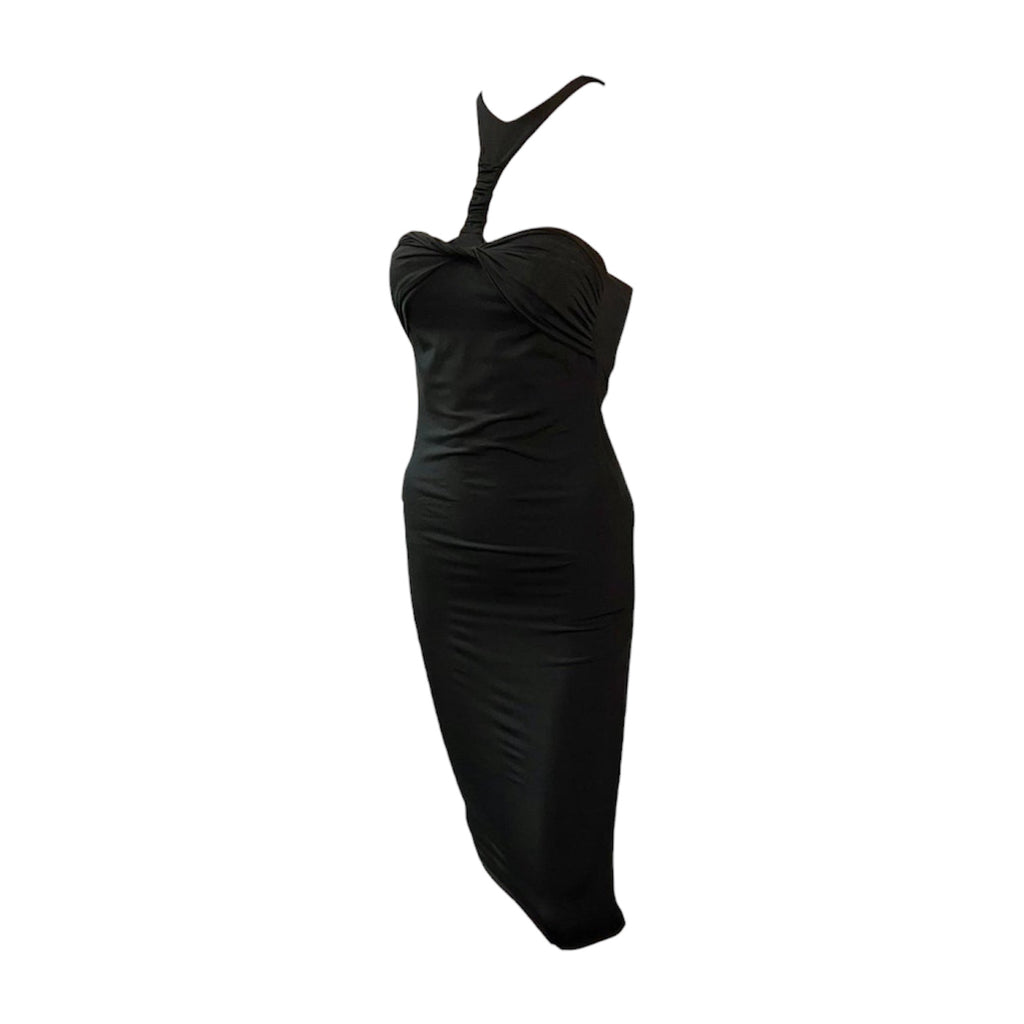 Gucci By Tom Ford FW 2004 Black Halterneck Open Back Dress