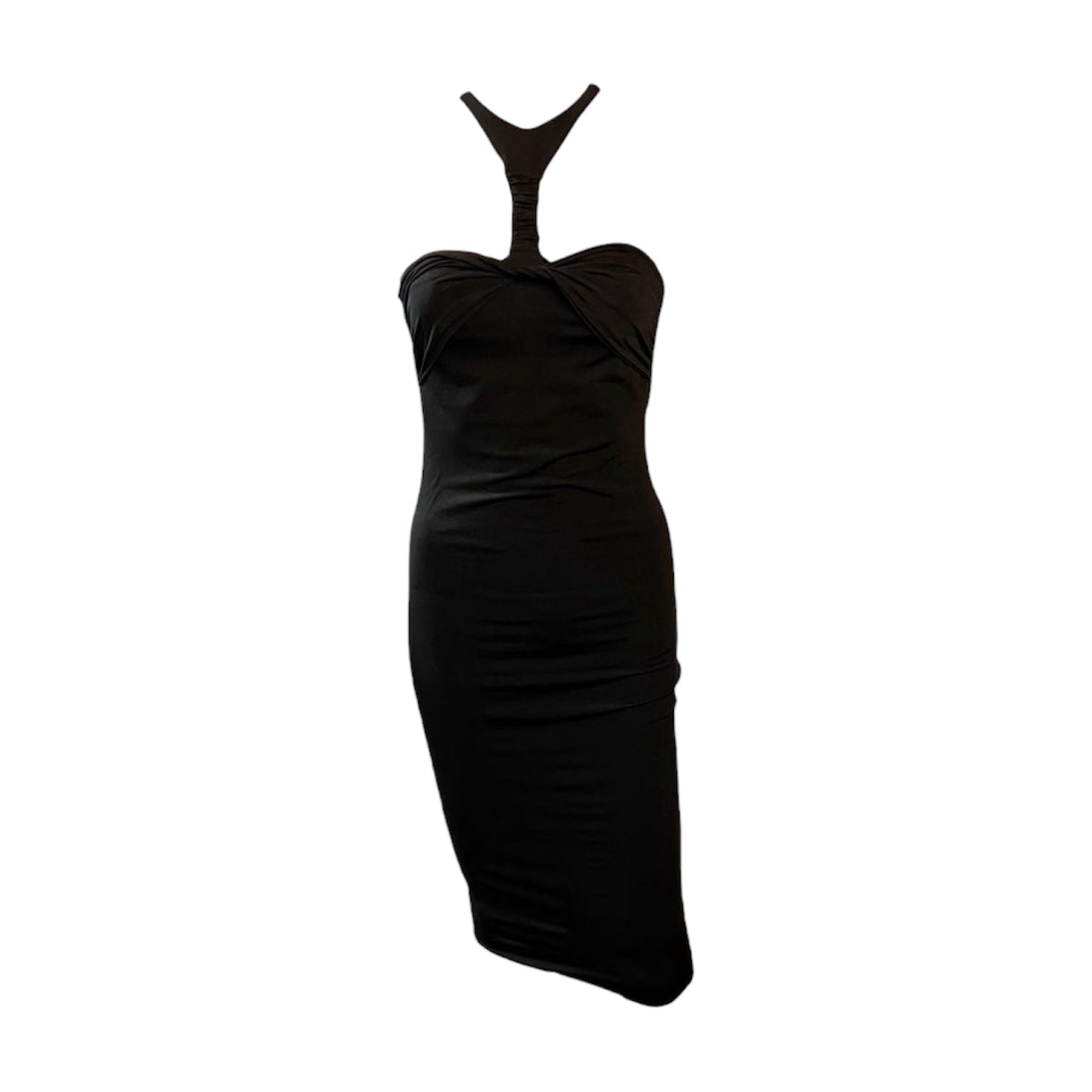 Gucci By Tom Ford FW 2004 Black Halterneck Open Back Dress