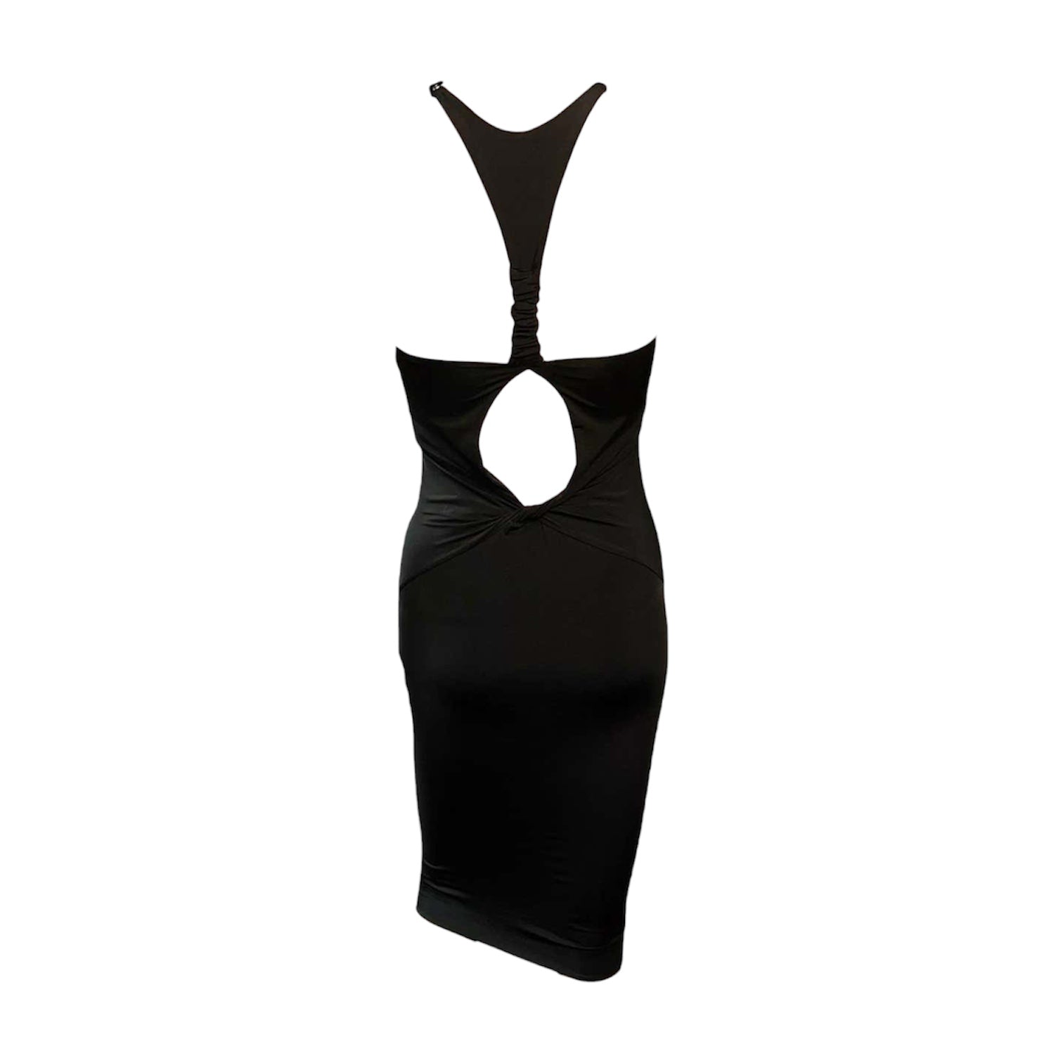 Gucci By Tom Ford FW 2004 Black Halterneck Open Back Dress