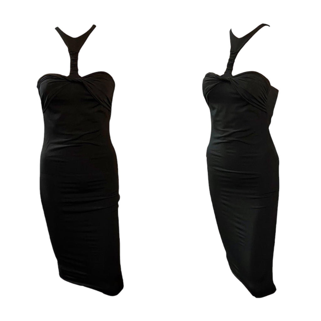 Gucci By Tom Ford FW 2004 Black Halterneck Open Back Dress