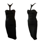 Gucci By Tom Ford FW 2004 Black Halterneck Open Back Dress