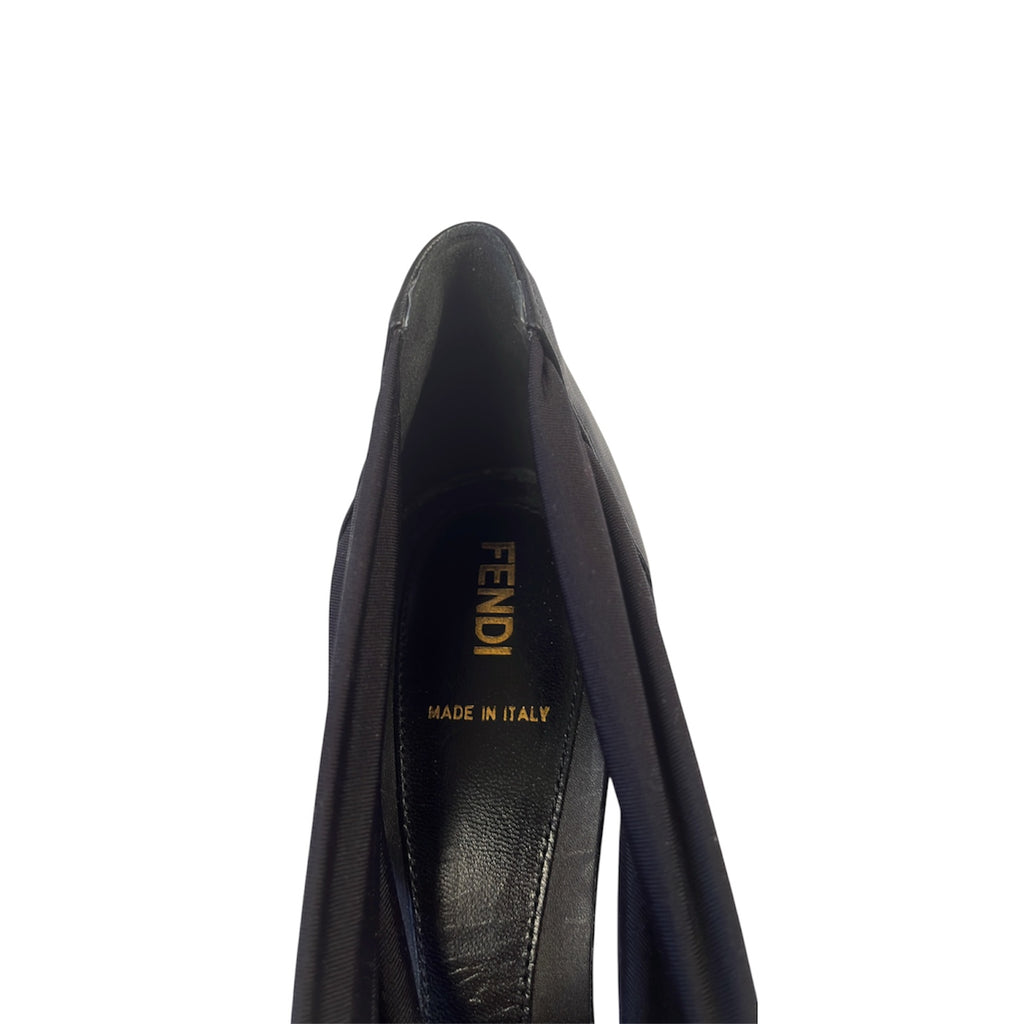 Fendi Black Tulle Platform Heels