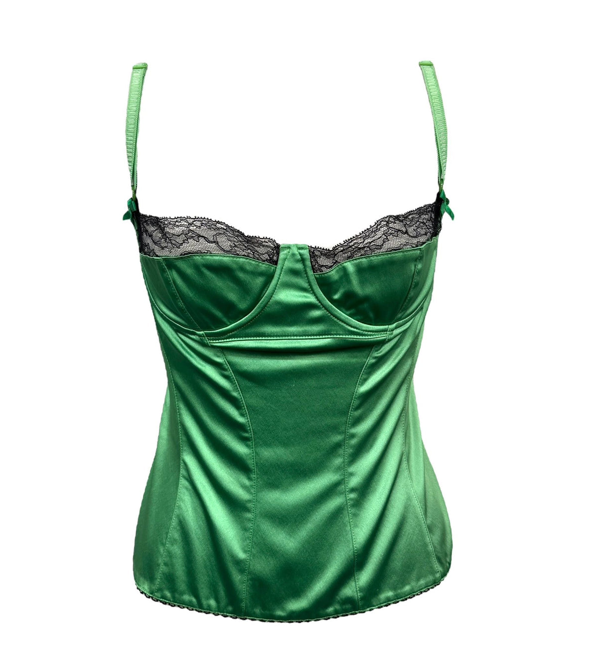Dolce & Gabbana Green Lace Corset Top